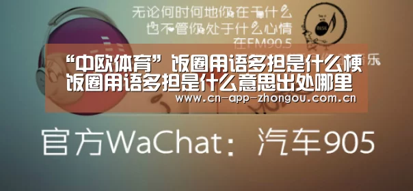 “中欧体育”饭圈用语多担是什么梗 饭圈用语多担是什么意思出处哪里(图1) 中欧体育